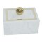 Kingston Living Rectangular Marble Decorative Box with Knob - 7" - White